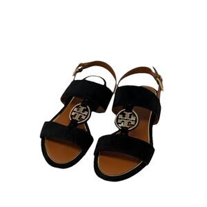 Tory Burch metal Miller black suede 7 37